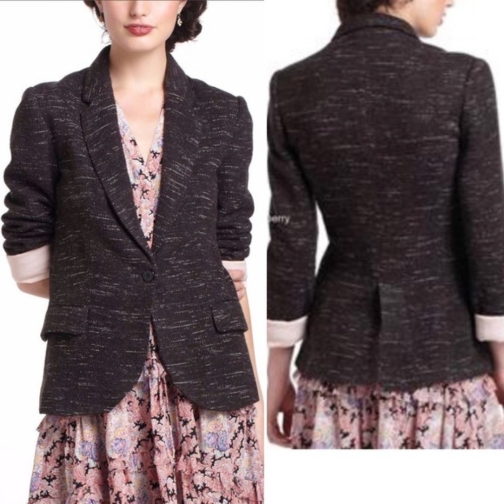 Anthropologie Cartonnier Dashes Knit Blazer